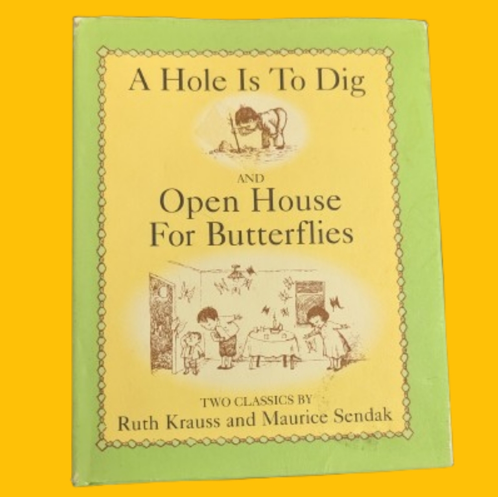 A Hole Is To Dig and Open House For Butterflies Hardcover Book 80s Vintage VTG